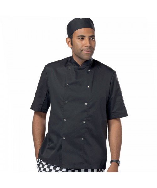 Plain short sleeve press stud Chef's jacket Dennys LONDON 200 GSM